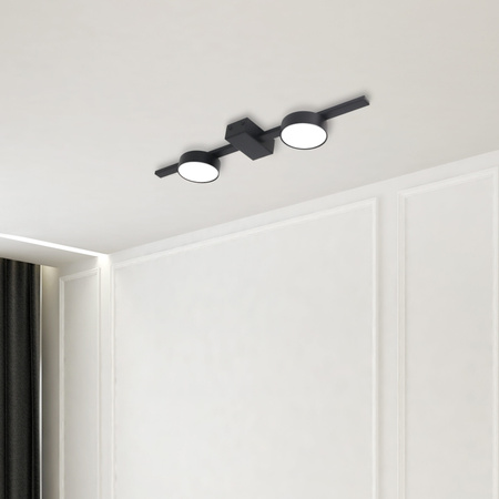 Bodové stropní svítidlo pro povrchovou montáž 2x GX53 Black JOY Sanico Goldlux