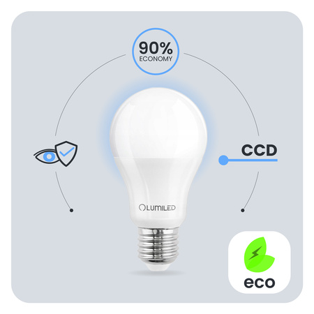LED žárovka E27 A60 5W = 40W 470lm 3000K Warm 260° LUMILED