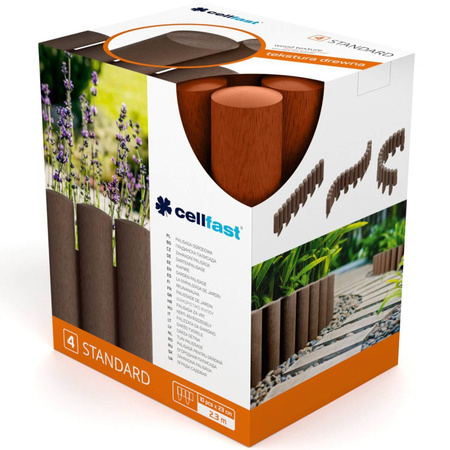 Zahradní palisádový plot Border Lawn Edging 4 STANDARD Brick 2,3 m Strong Frostproof CELLFAST