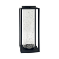 Solární lucerna černá IP44 se soumrakovým senzorem Glamour Sanico Goldlux