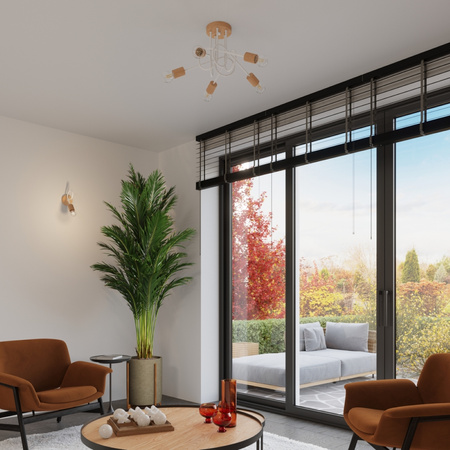 Nástěnné svítidlo E27 Natural Wood White Ember Peach Puff SL.1473 Sollux