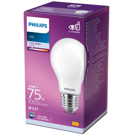 LED žárovka E27 8.5W = 75W 1055lm 4000K Neutrální bila 300° PHILIPS