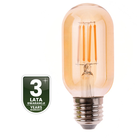 6x LED žárovka E27 T45 4W = 40W 470LM 2000K teplá bílá 360° Filament Amber LUMILED