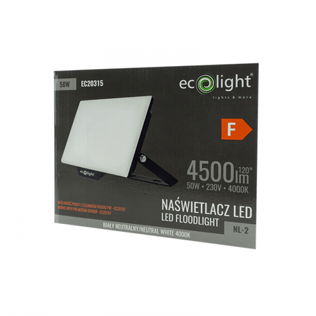 Reflektor LED Halogenový 50W 4000K 4500lm IP65 Ecolight