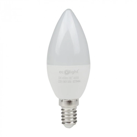 LED žárovka Candle B37 E14 5W 450lm 4000K Neutral Ecolight