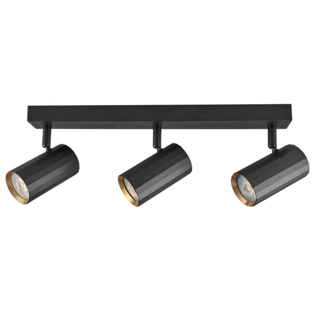Nástěnné a stropní bodové svítidlo 3x GU10 Black Gold NICEA Sanico Goldlux