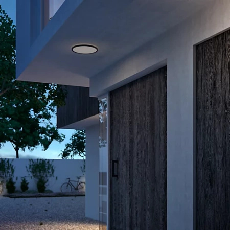 Zahradní LED stropní svítidlo venkovní SUPERSLIM CL550 15W 4000K IP44 kulaté stropní svítidlo černobílé PHILIPS