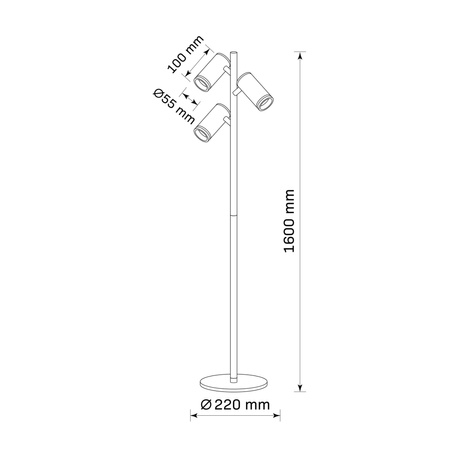 Stojací lampa 3x GU10 bílá PARIS Sanico Goldlux
