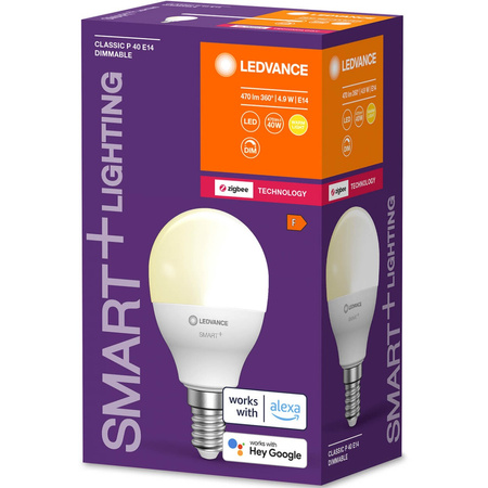 LED žárovka E14 P45 4.9W 470lm 2700K Teplá bílá LEDVANCE SMART+ ZigBee Dimmable