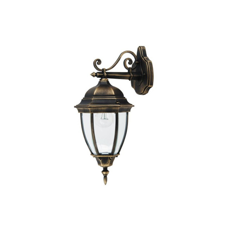 LED zahradní lampa nástěnná lampa TORONTO E27 IP44 Downlight Lucerna starožitná zlatá RABALUX