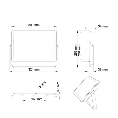 LED reflektor 100W 9500lm 6500K IP65 černý ProjectLine Philips
