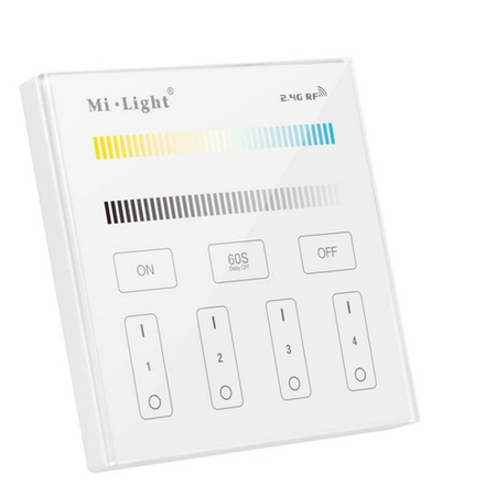 CCT LED nástěnný panel Dimmer 230V Mi-Light 4 ZONE TOUCH - T2