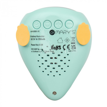 Dětský elektronický budík zelený USB dobíjecí 1200mAh DINO MARY'S