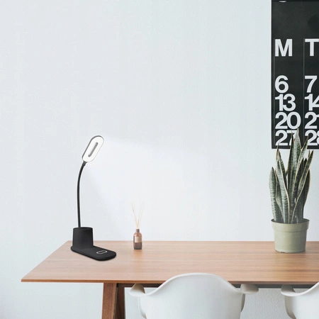 LED noční stolní lampa 3W 3000K - 6000K USB Touch s QI nabíječkou NINA