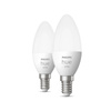 2x LED žárovka E14 svíčka B39 5,5 W = 40 W 470 lm 2700 K teplá bílá chytrá Bluetooth ZigBee White Philips Hue