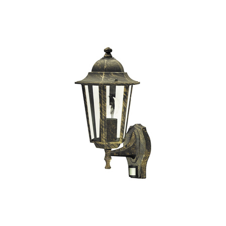 Zahradní lampa LED nástěnná lampa VELENCE E27 IP43 nahoru Lucerna s pohybovým senzorem starožitné zlaté RABALUX