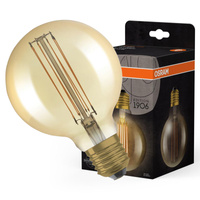 Dekorativní LED žárovka E27 G95 5.8W = 40W 470lm 2200K Teplá bílá 320° vlákno stmívatelné OSRAM Vintage 1906