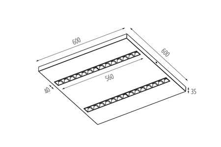 LED povrchový panel 60x60 Lamp 40W 5400lm 4000K neutrální 60° bílá Kanlux