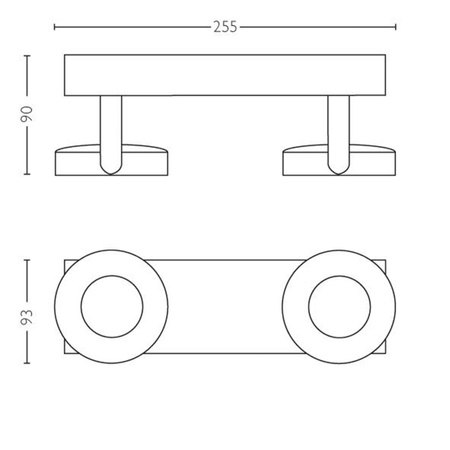 LED stropní svítidlo 2x 4,5W 2700K stmívatelné CLOCKWORK Moving White PHILIPS
