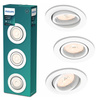 3x Zásuvné halogenové svítidlo ENNEPER GU10 Round Movable White PHILIPS