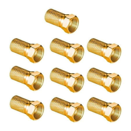 10x konektor Barelový konektor SAT F 6,8 mm Gold CU pro anténní koncentrický kabel VAYOX