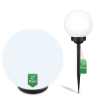 Solární zahradní LED lampa zapichovací bílá koule ATRIS 15cm LUMILED