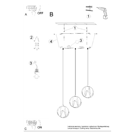 LED závěsné stropní svítidlo TULOS 3L 3xE27 bílé SOLLUX