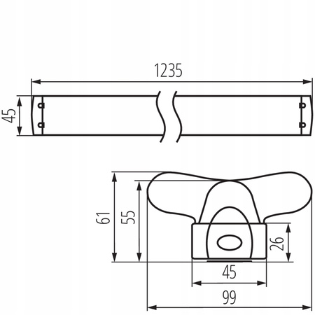 Lineární LED průmyslová lampa 120cm 2x T8 G13 KANLUX