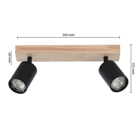 Bodové stropní svítidlo Tuba Reflektor Halogenové svítidlo 2x GU10 Pohyblivé Černohnědé Dabi Masterled