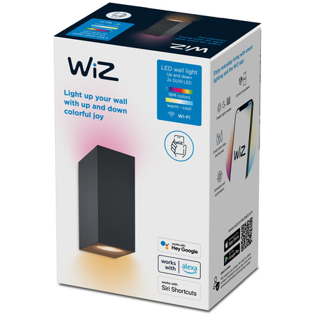 LED nástěnné svítidlo Up&Down Black 2x 5W WHITE + RGB SMART WiFi WiZ