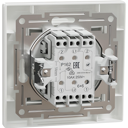Asfora dvojitý schodišťový spínač. zapuštěná montáž. IP20. bílý