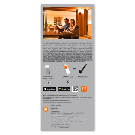 SMART LED nástěnné svítidlo 9W RGB+W Silver SMART+ WiFi CURVE LEDVANCE