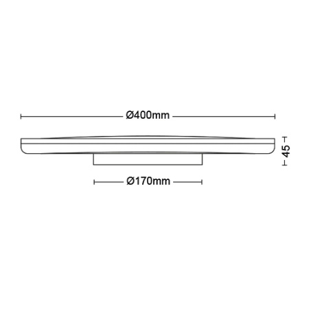 Plafond LED lampa pro povrchovou montáž OZZIET 22W 4000K 40cm černá kulatá PHILIPS