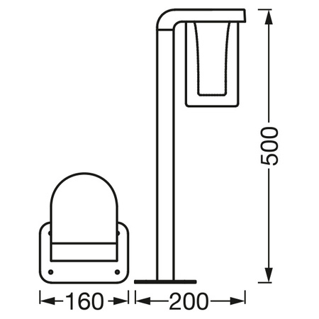 POST zahradní venkovní stojací lampa SMART+ WiFi LED 10W 420 lm CASCADE 50cm LEDVANCE