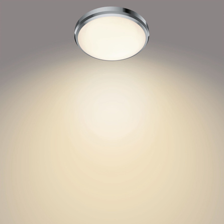 Plafond LED lampa pro povrchovou montáž DORIS 6W 2700K IP44 22cm chrom PHILIPS