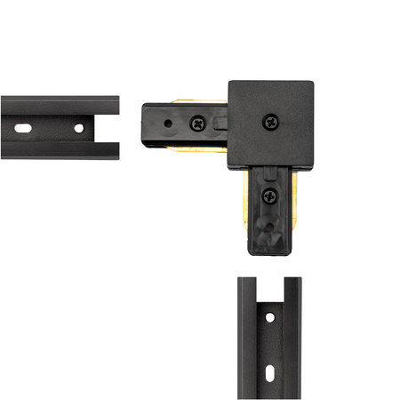 Rohový konektor černý pro jednofázové přípojnice LUMILED