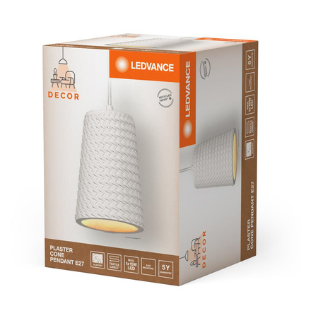 Dekorativní stropní závěsné svítidlo E27 s převisem bílý dekor Ledvance