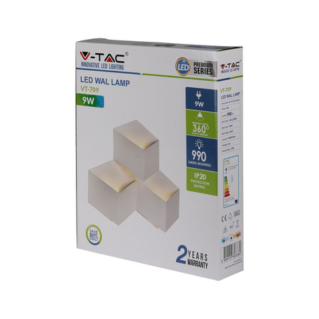 LED nástěnné svítidlo 9W 4000K IP20 White VT-709 V-TAC