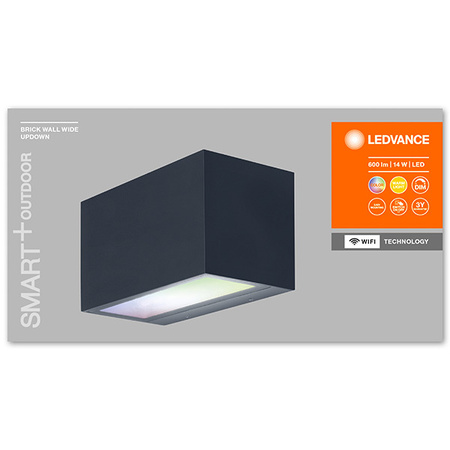 LEDVANCE SMART+ BRICK MULTICOLOR fasádní nástěnné svítidlo 14W 600 lm Teplá bílá COLOR + RGB