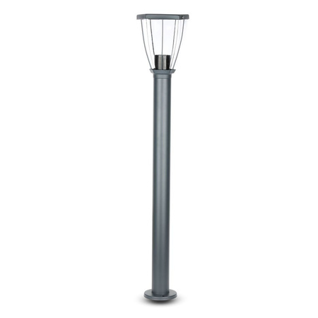 Stožár zahradní lampy 80 cm E27 průhledné stínidlo černé VT-839 V-TAC