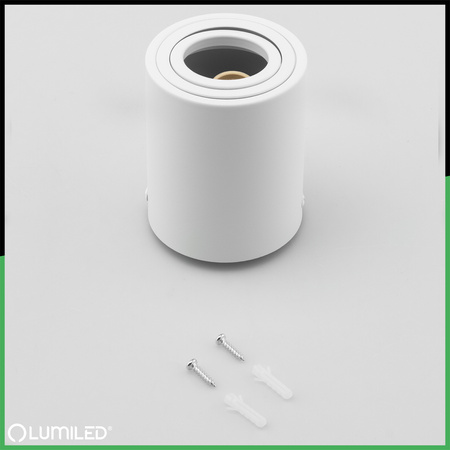 Povrchová montáž HALOGEN Spot Tuba Movable LUNDO GU10 LUMILED Round White 80mm