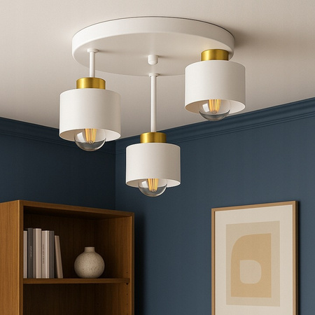 SPOT TUBA Halogenové stropní svítidlo 3x E27 White Gold Elza Masterled