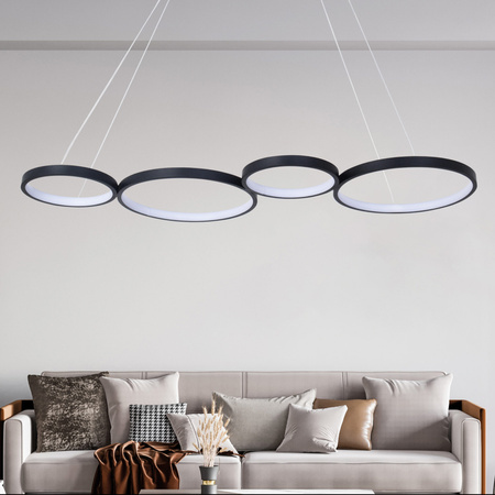 Stropní závěsné svítidlo LED 42W 5700lm 4000K neutrální černá Flamenco Sanico Goldlux