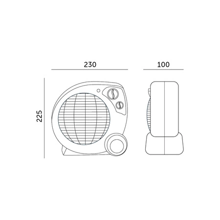 Samostatně stojící ventilátor Farelka Elektrický ohřívač s termostatem 2000W v bílé a šedé barvě