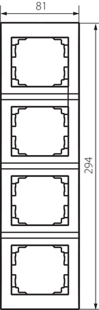 Povrchová montáž vertikálního čtyřnásobného rámu pro zásuvku Beige LOGI Kanlux