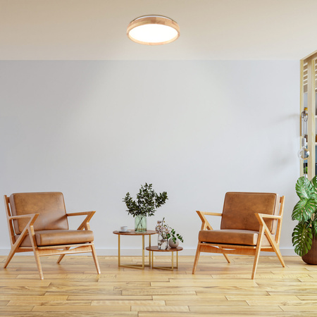 Plafond LED stropní svítidlo 12W 1400lm 4000K neutrální 120° bílá hnědá IP44 Janusz Sanico Goldlux