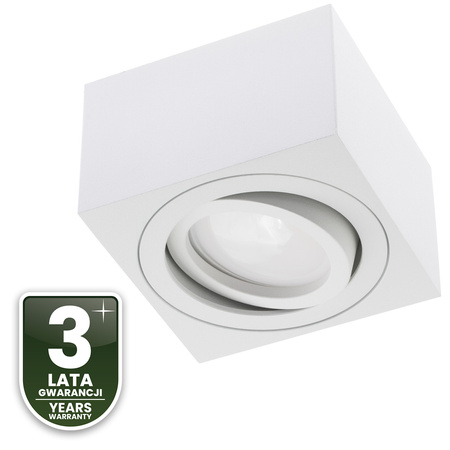 Povrchové Halogenové svítidlo 50mm, Nastavitelná Čtvercová Bílá AMAT-S + LED 7W 3000K LUMILED