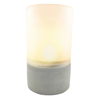 Akumulátorová zahradní lampa lucerna dekorativní SVÍČKA LUKY sklo/beton GOLDLUX (Polux)