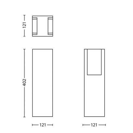 LED venkovní zahradní svítidlo BRIDGE myGarden E27 IP44 Tyč 40cm antracitová PHILIPS