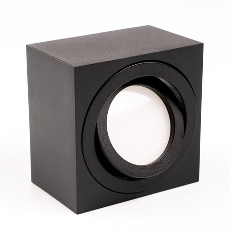 Povrchové Halogenové svítidlo, TUBA SPOT Nastavitelná Čtvercová 50mm Černá AMAT-S + LED 7W 3000K LUMILED